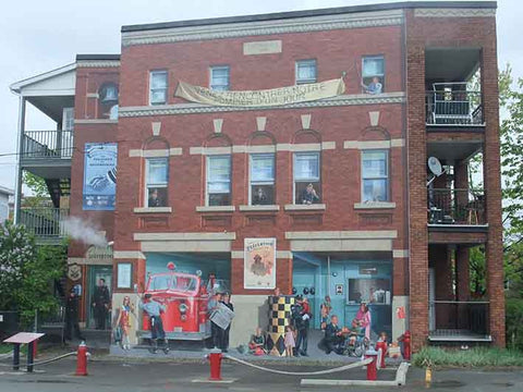 Tradition and Prevention Mural, Sherbrooke, 2007, honouring firemen and policemen