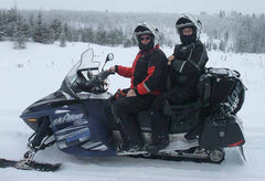 John and Karen Richardson on a Snowmobile Safari