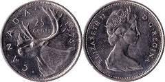 Photo of Canadian quarter with caribou