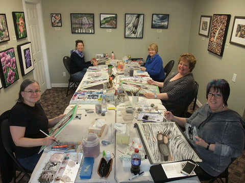 Watercolour class in Karen Richardson's Lindsay studio