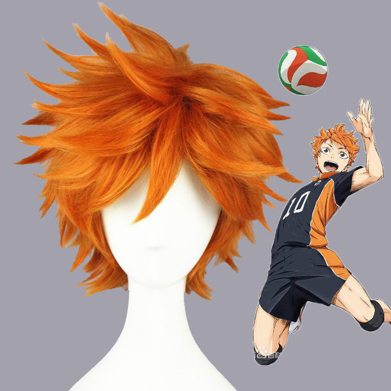 short orange cosplay wig