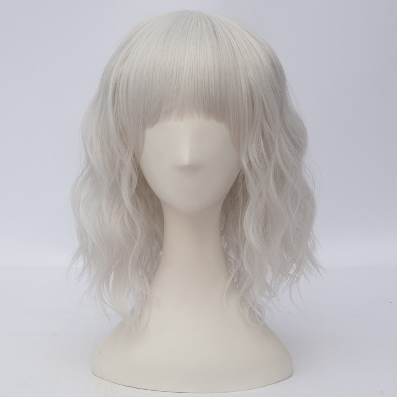 silver white cosplay wig