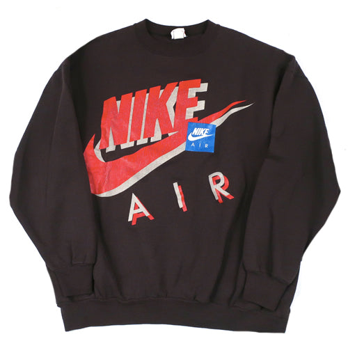 vintage 90's nike air sweatshirt big logo jumper black color