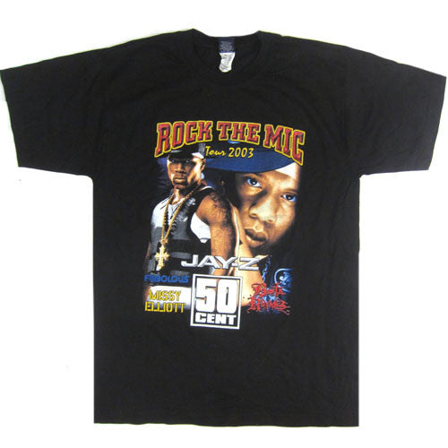 Vintage Rock The Mic Jay-Z 50 Cent T-shirt Rap Hip Hop R&B 2003