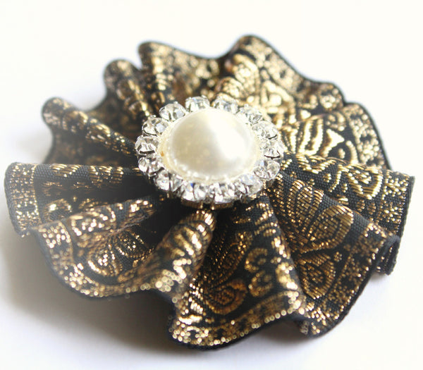 Gold and Black with pearl deco style hair accessory