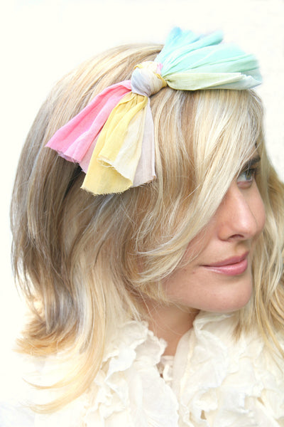 Colorful watercolor hair bow accessory