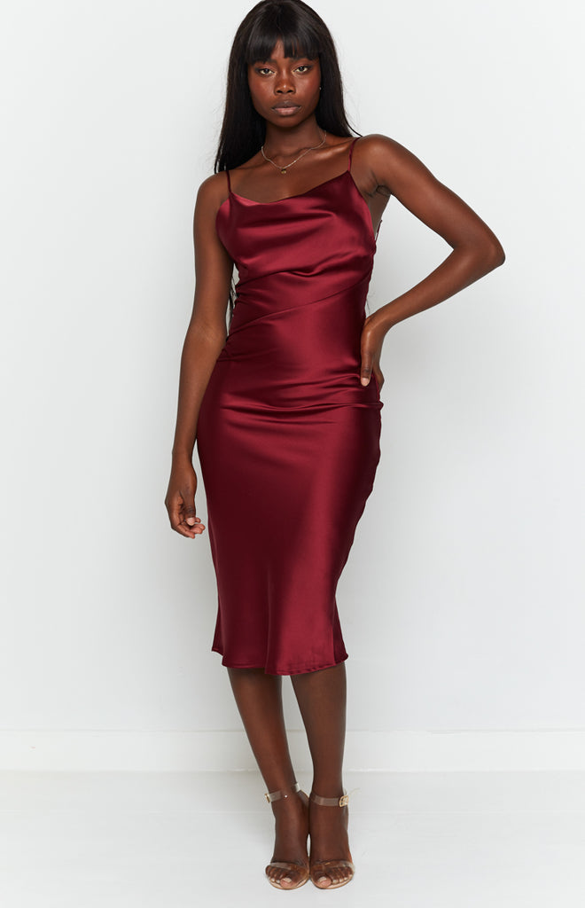 wine coloured bodycon dress