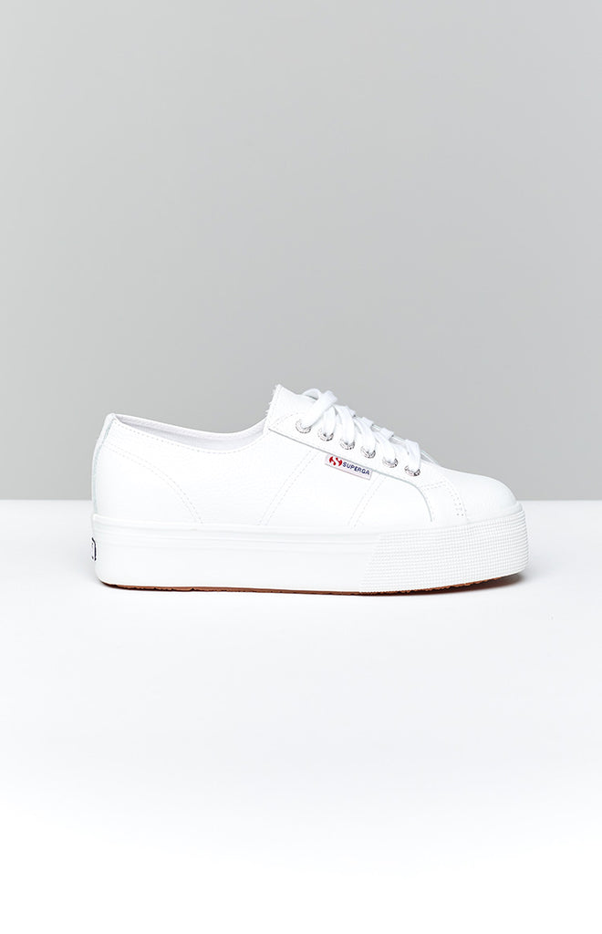 superga platform leather white