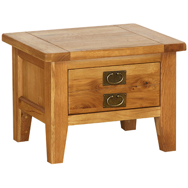 small oak coffee table with drawers