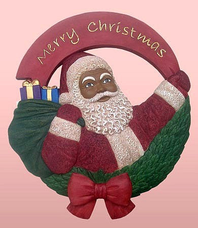 African American Santa Claus Wall Plaque | The Black Art Depot