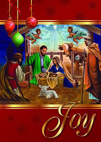 Nativity (Joy): African American Christmas Card (Box Set of 15) | The Black Art Depot