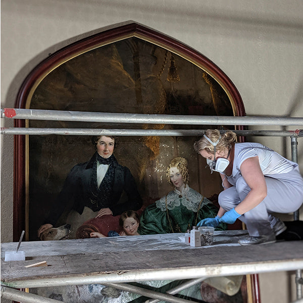 Pearl O'Sullivan restoring Knox Grogan Morgan family portrait