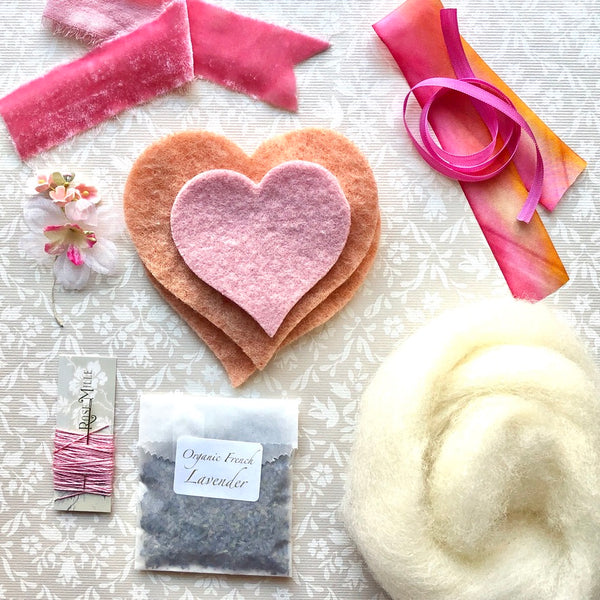 Wool Heart Sachet Kit