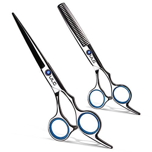 ULG Hair Cutting Scissors Thinning Shears Kit, Professional Barber  Hairdressing Texturizing Salon Razor Edge Scissor
