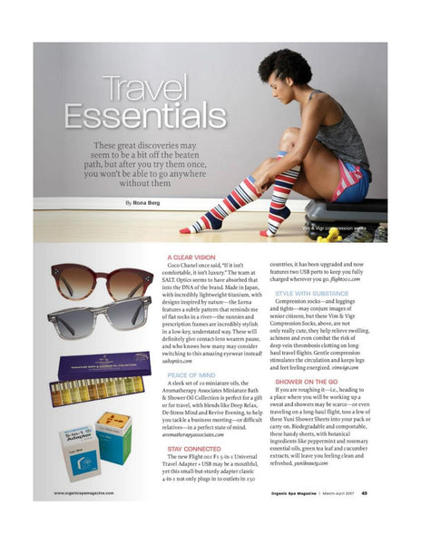 Organic Spa Magazine features VIM & VIGR Compression Socks