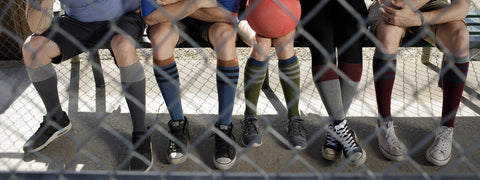 kickball team wearing compression socks