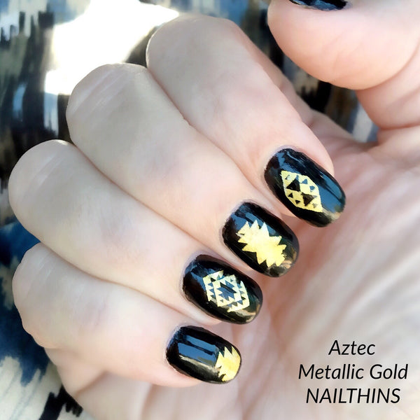 gold nail decals