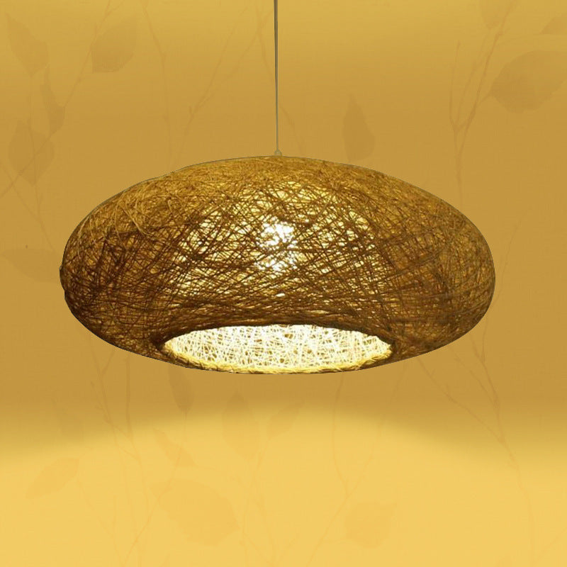 Rattan Woven Hemp Ball Chandelier Hanging Lampshade