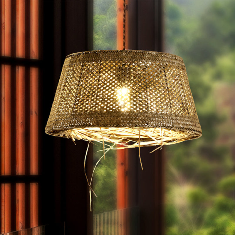 Rattan Wicker Lampshade Handmade Pendant Light