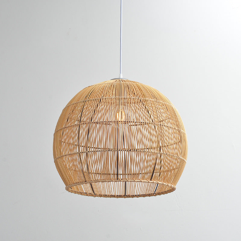 Vintage Woven Lampshade Handmade Rattan Hanging Light