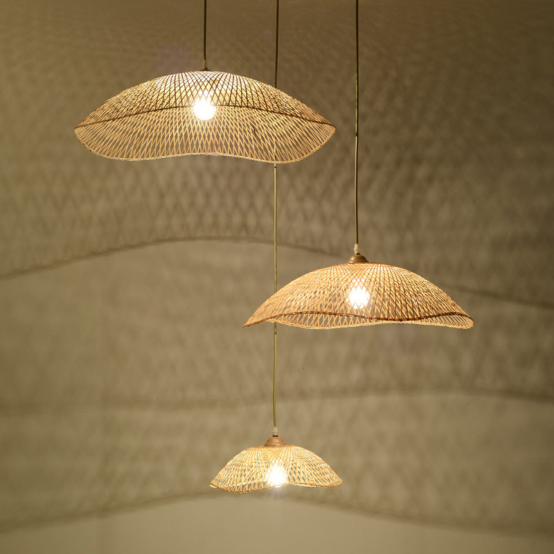 Minimalist Bamboo Pendant Lampshade Woven Chandelier