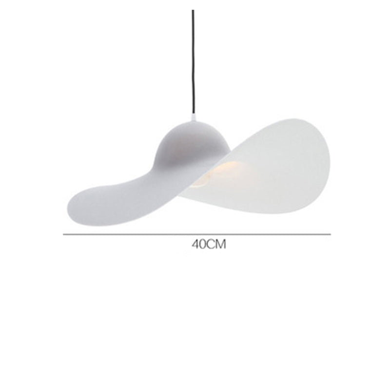 Minimalist Straw Hat Chandelier Metal Pendant Lampshade
