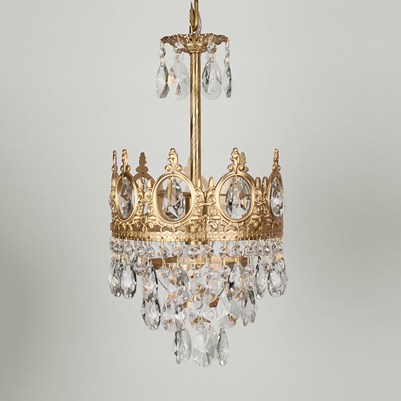 Luxury Brass Crystal Chandelier Vintage Bedroom Lighting