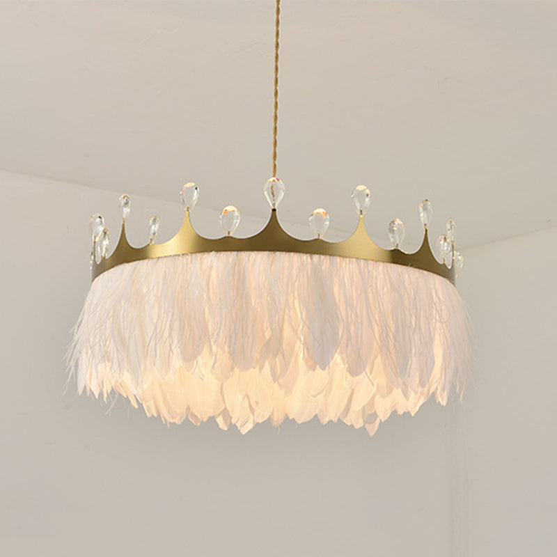 Modern Feather Pendant Lighting Nordic Chandelier For Bedroom