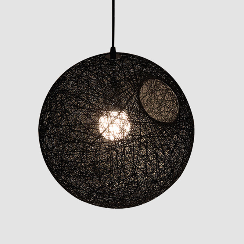 Creative Hemp Ball Rattan Wire Chandelier Handmade Pendant Lampshade