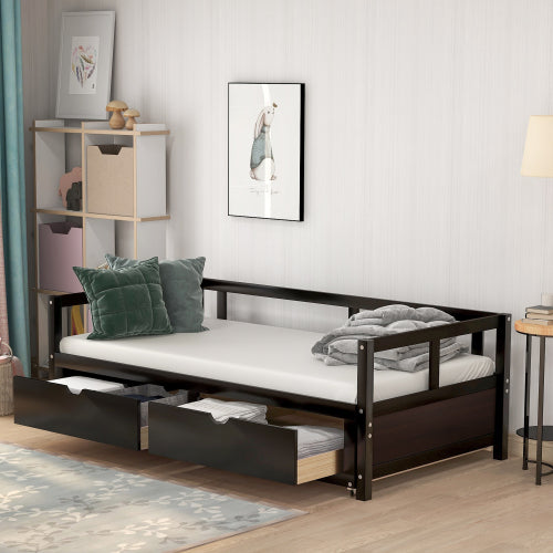Wooden Daybed with Trundle Bed