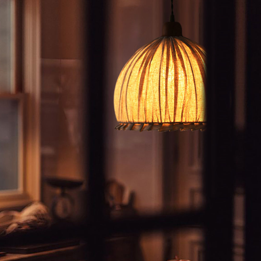 American Pastoral Style Linen Cotton pendant light