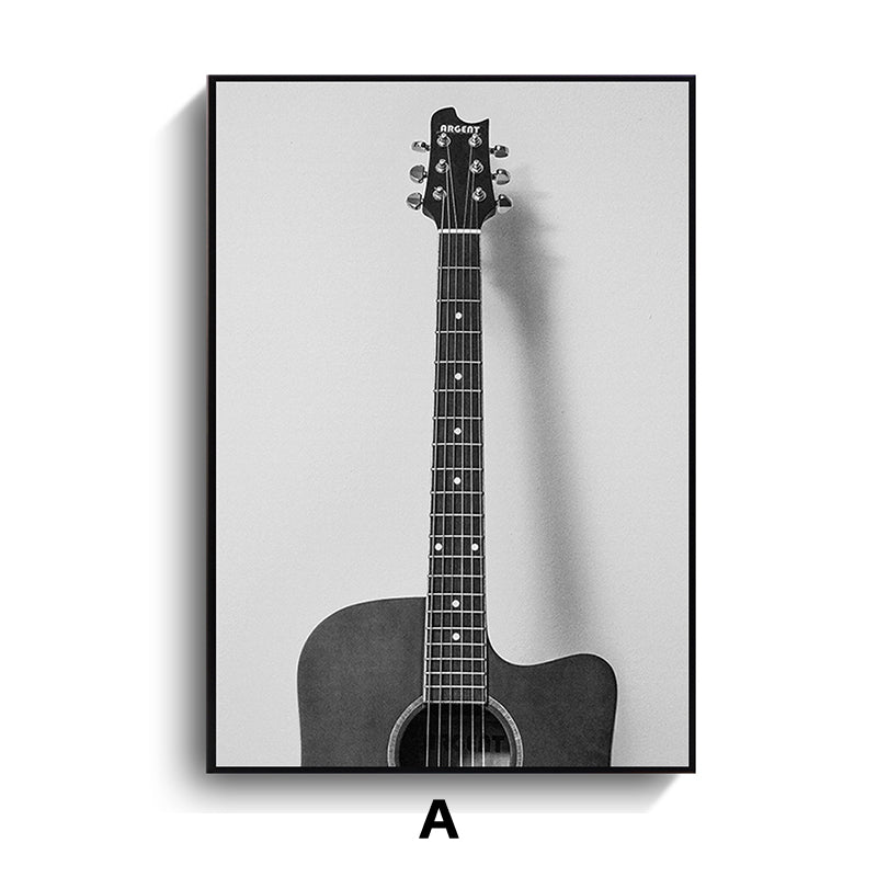 Black and White Retro Music Living Room Canvas Art Painting