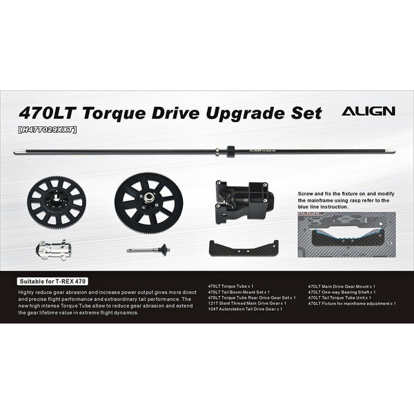 Torque Tube Version Black Align T-REX 470 Slant Thread Main Drive Gear Set 
