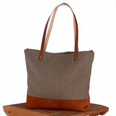 Suede Leather - Burnt Orange Tote