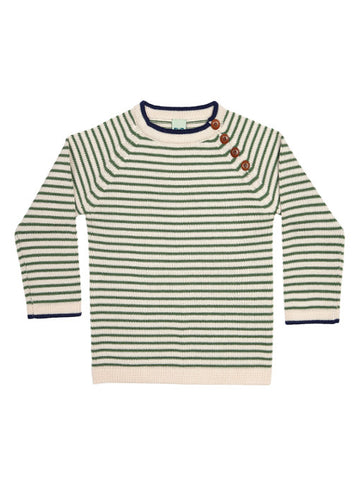 Fub - Sweater, Ecru/Green