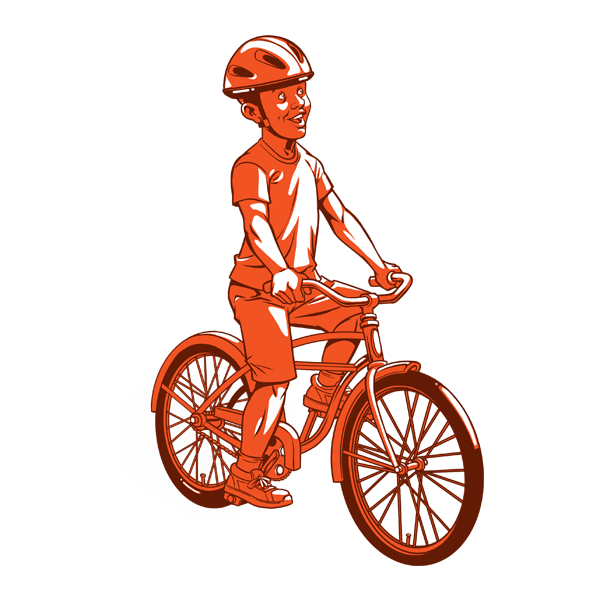 Child riding on his cruiser style bike