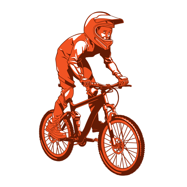 Young boy riding on a mountain bike