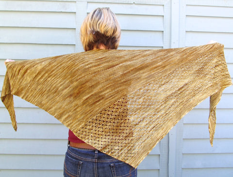 Sunwalker shawl in Hazel Eyes Katahdin