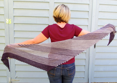 Therapy shawl in Slate and Dusk Yummy 2-Ply