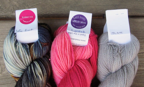 Yarn with label stickers