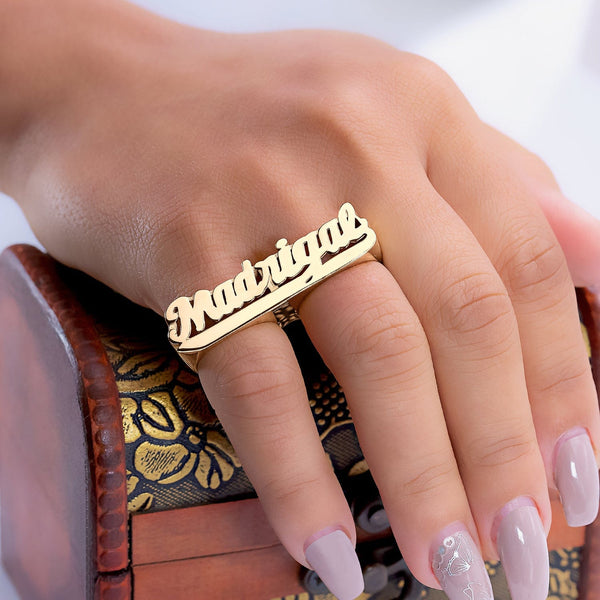 double finger name ring