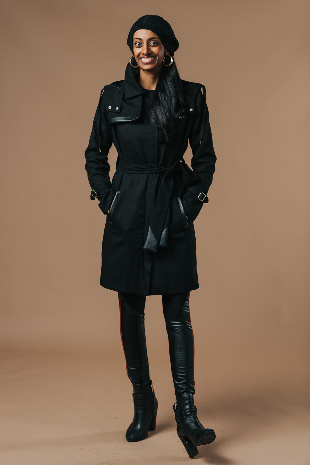 新作入荷!!】 the melt lady black coat trench heavy トレンチコート