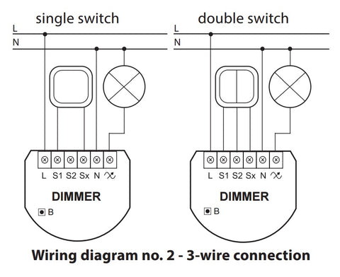 Fibaro Z-Wave Plus Dimmer 2 FGD-212 Wiring Diagram with Neutral