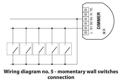 Fibaro Z-Wave Plus Dimmer 2 FGD-212 Wiring Diagram Momentary Switch