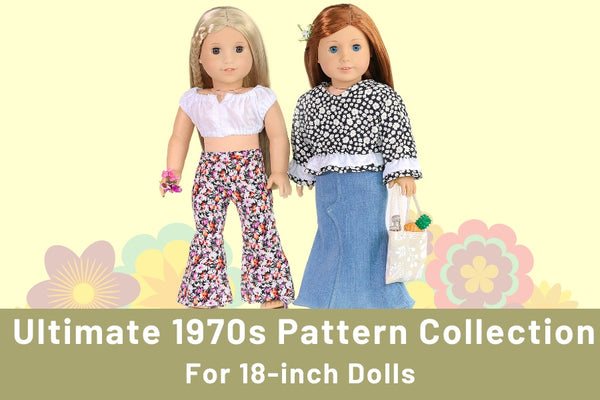 1970s Skirts, Pants, and Tops Pattern For 18-inch dolls