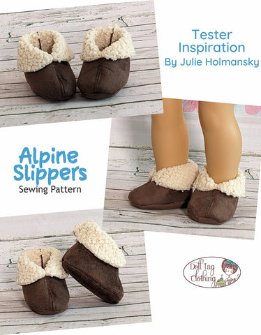 Doll Tag Clothing Shoes Alpine Slippers 18" Doll Clothes Pattern larougetdelisle