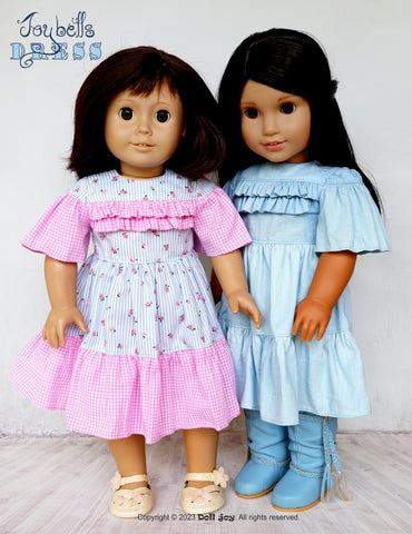 Doll Joy 18 Inch Modern Joy Bells Dress 18" Doll Clothes Pattern larougetdelisle