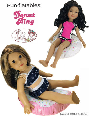 Doll Tag Clothing 18 Inch Modern Fun-flatable Donut Ring 14" - 18" Doll Accessories larougetdelisle