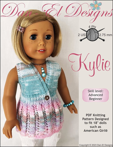 Dan-El Designs Knitting Kylie 18" Doll Knitting Pattern larougetdelisle