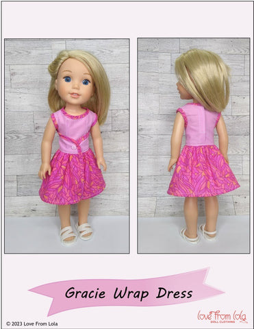 Love From Lola Ruby Red Fashion Friends Gracie Wrap Dress 14.5-15" Doll Clothes Pattern larougetdelisle